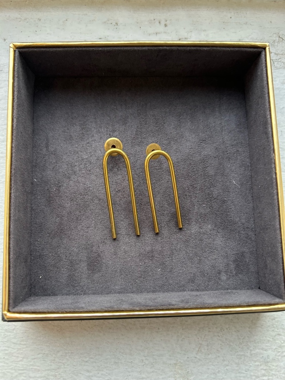 Brass U-Shaped Drop Earrings made in Kenya